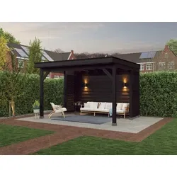 Westwood overkapping geschaafd zwart, 400 x 300 cm, combinatie 2