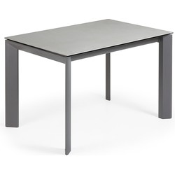 Kave Home - Axis uitschuifbare keramische tafel met antraciet stalen poten 120 (180) cm