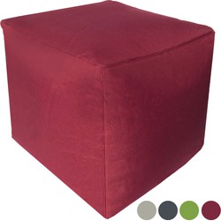 SVJ Poef Vierkant - 45 x 45 x 45 cm - Nylon - Rood