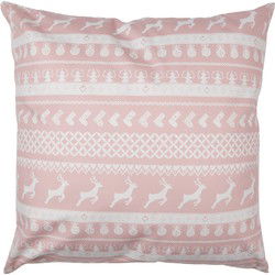 Clayre & Eef Kussenhoes  45x45 cm Roze Wit Polyester Sierkussenhoes