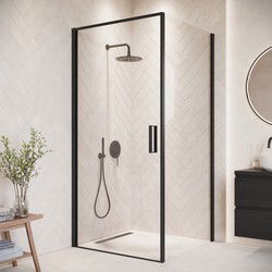 Badplaats Douchecabine Alava 90 x 90 x 190cm - Zwart - Douchewand met Draaideur