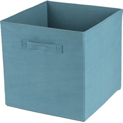 Urban Living Opbergmand/kastmand Square Box - karton/kunststof - 29 liter - ijsblauw - 31 x 31 x 31 cm - Opbergmanden