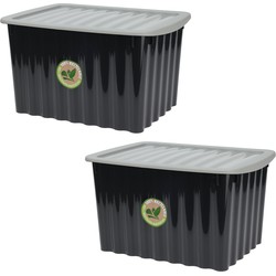 3x stuks Opbergdozen/organizers met deksel - kunststof - 27L - Opbergbox