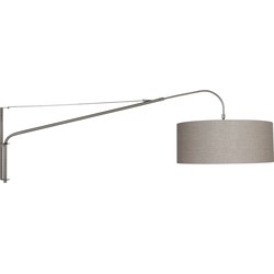 Wandlamp met lange arm beige kap Steinhauer Elegant Classy Staal