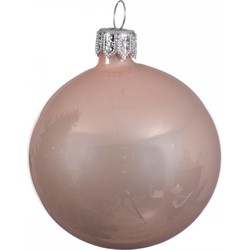 2x Grote glazen kerstballen blush roze 15 cm - Kerstbal