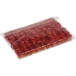 60x stuks decoratie prikkers mini cadeautjes rood 2,5 cm - Kerststukjes