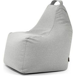 Nodura Play gaming: loungekussen/ zitzak stoel lichtgrijs 80 cm - met vulling