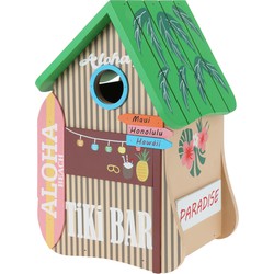 Pro Garden Vogelhuisje - Hawaii thema - hout - 18 x 16 x 27 cm- nestkastje - Vogelhuisjes