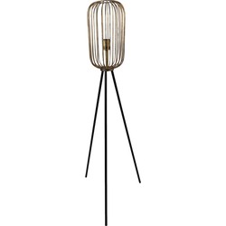 HSM Collection-Vloerlamp Driepoot Small-ø30x120-Goud/Zwart-Metaal