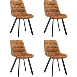 Eetkamerstoelen set van 4 Felix Velvet Geel