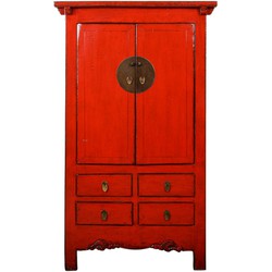 Fine Asianliving Antieke Chinese Bruidskast Rood High Gloss