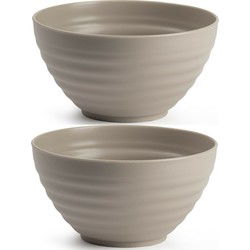 Plasticforte Kommetjes/schaaltjes - 8x - plastic - 15x8cm - taupe - Kommetjes