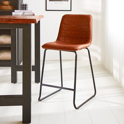 Industriële Barkruk Cognac Mark PU - Zithoogte 65 cm - Zonder Arm
