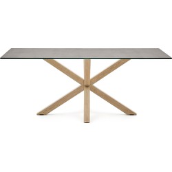 Kave Home - New Argo tafel 200x100, hightech porselein Iron Moss