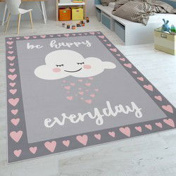 Kindervloerkleed - Aleris - Wolk - Roze - 180x280 cm