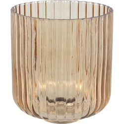 PTMD Windlicht Nora - 15x15x16 cm - Glas - Goud