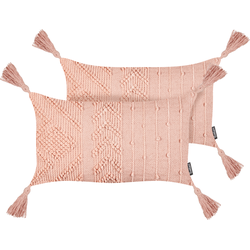 VALVARIA - Sierkussen set van 2 - Perzik - 30 x 50 cm - Katoen