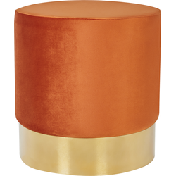 SOPHIA  - Poef - Oranje - Fluweel