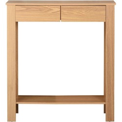 Hoge console met 2 lades in eiken decor - L79 cm