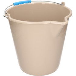 PlasticForte Emmer - met schenktuit - 12L - mokka - schoonmaakemmer - Emmers