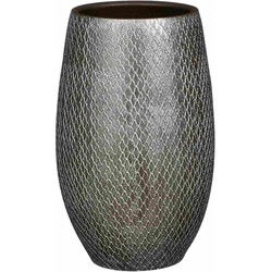 Mica Decorations Bloempot Madeira - 30x30x50 cm - Terracotta - Zilver