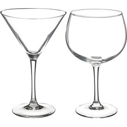 Cocktailglazen set - gin/martini glazen - 8x stuks - Drinkglazen