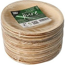 Biologisch afbreekbare schalen/bordjes palmblad - 50x stuks - D15 cm - Bordjes
