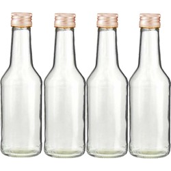 Set van 30x stuks 1x kleine glazen flesjes met schroefdop van 200 ml - Bruiloft bedankjes - Karaffen