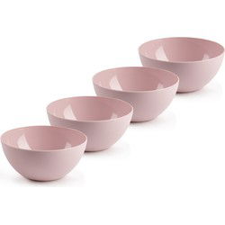 Plasticforte kommetjes/schaaltjes - 4x - dessert/ontbijt - kunststof - D17 x H8 cm - roze - Kommetjes