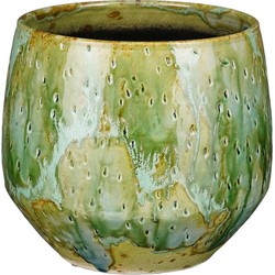 Mica Decorations Harris Bloempot - 20x20x18 cm - Keramiek - Groen