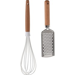 Excellent Houseware 2-delige keukengerei set - garde van 30 cm/handrasp 22 cm - Keuken gardes