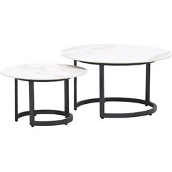 Set van twee tafels Monte Carlo - c. black - Centostone Venice white