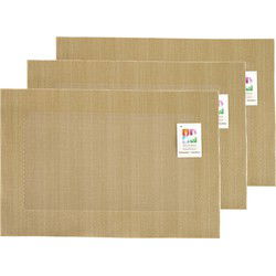 Placemats Hampton - 6x - goud - PVC - 30 x 45 cm - Placemats