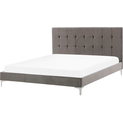 AMBERT  - Tweepersoonsbed - Grijs - 140 x 200 cm - Fluweel