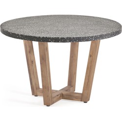 Kave Home - Shanelle ronde tafel in zwart terrazzo Ø 120 cm