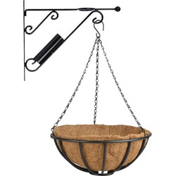 Hanging basket 35 cm met metalen muurhaak en kokos inlegvel - Plantenbakken