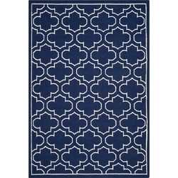 Safavieh Eigentijds Indoor Flatweave Vloerkleed, Dhurrie Collectie, DHU625, in Navy & Ivoor, 183 X 274 cm