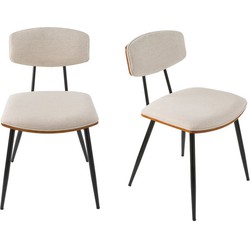 Set van 2 crèmekleurige stoelen Babette - H79 cm