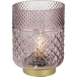 LED-lamp Cristal – Roze  –  H17 cm – Werkt op batterijen (incl. lamp)