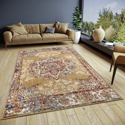 Vintage vloerkleed - Maderno Geel / Multi - 80 X 240 CM