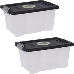 4x Stuks Opbergdozen/organizers met deksel - kunststof - 9 Liter - Opbergbox