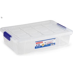 3x stuks opslagbak/organizer met deksel 5 liter transparant - Opbergbox