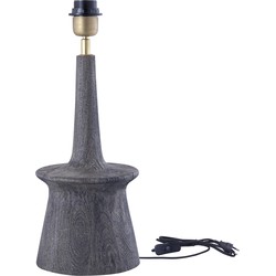 PTMD Caelin Grey mango wood table lamp narrow round