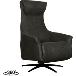 LABEL51 Fauteuil Lund - Antraciet - Micro Suede - One Size