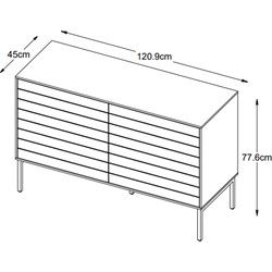 Dressoir Modica Smoked Eiken 120cm - Giga Living