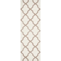 Safavieh Trellis Indoor handgetuft vloerkleed, Cambridge collectie, CAM121, in ivoor & beige, 76 X 244 cm