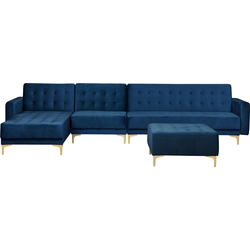 Beliani ABERDEEN - Modulaire Sofa-Blauw-Fluweel