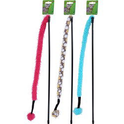 Katten-speelgoed hengel furry tail pluche bal