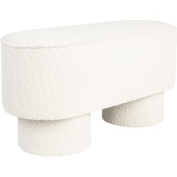 Housecraft Living Marcos Bankje Bouclé Wit