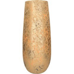 Mica Decorations Vaas - keramiek - flakes - goud - D21 x H55 cm - Vazen